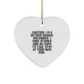 School Bus Driver Humor Heart Ornament, Gifts from Friends for Retired School Bus Driver, Christmas Unique Gifts for Him - Image 1